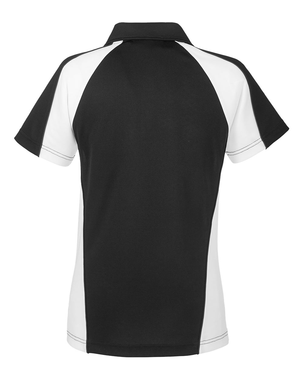 Harriton Women's Advantage Snag Protection Plus IL Colorblock Polo - M385W Black- White- Dark Charcoal