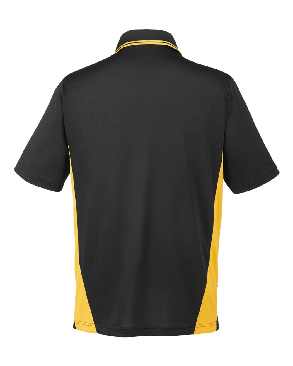 Harriton Men's Flash Snag Protection Plus IL Colorblock Polo - M386 Black- Sunray Yellow