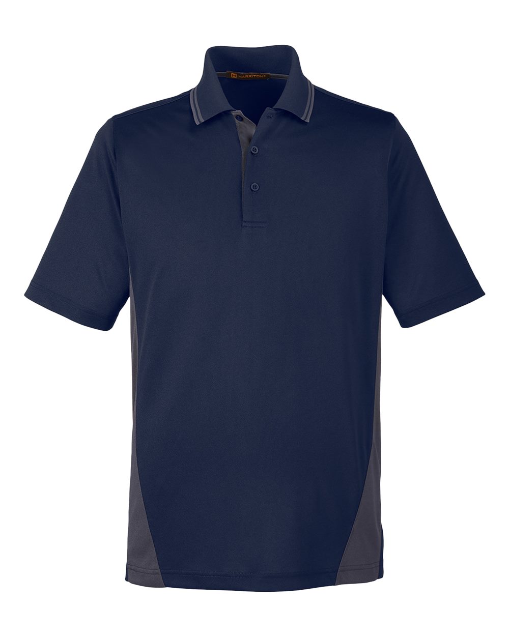 Harriton Men's Flash Snag Protection Plus IL Colorblock Polo - M386 Dark Navy- Dark Charcoal