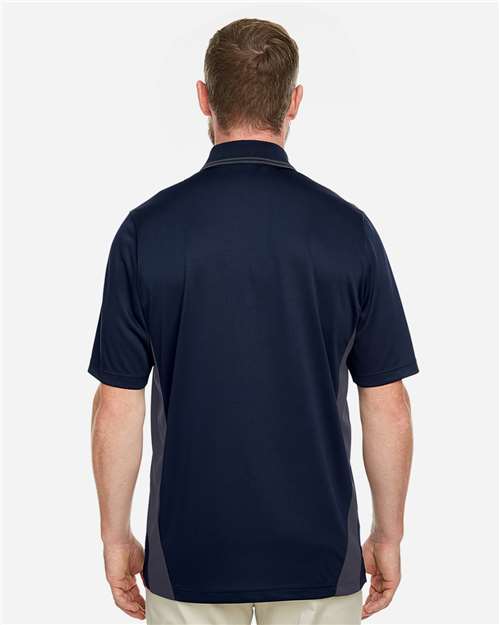 Harriton Men's Flash Snag Protection Plus IL Colorblock Polo - M386 Dark Navy- Dark Charcoal
