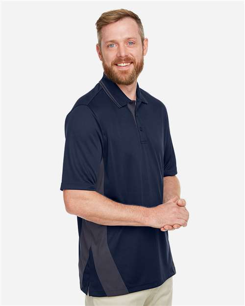 Harriton Men's Flash Snag Protection Plus IL Colorblock Polo - M386 Dark Navy- Dark Charcoal