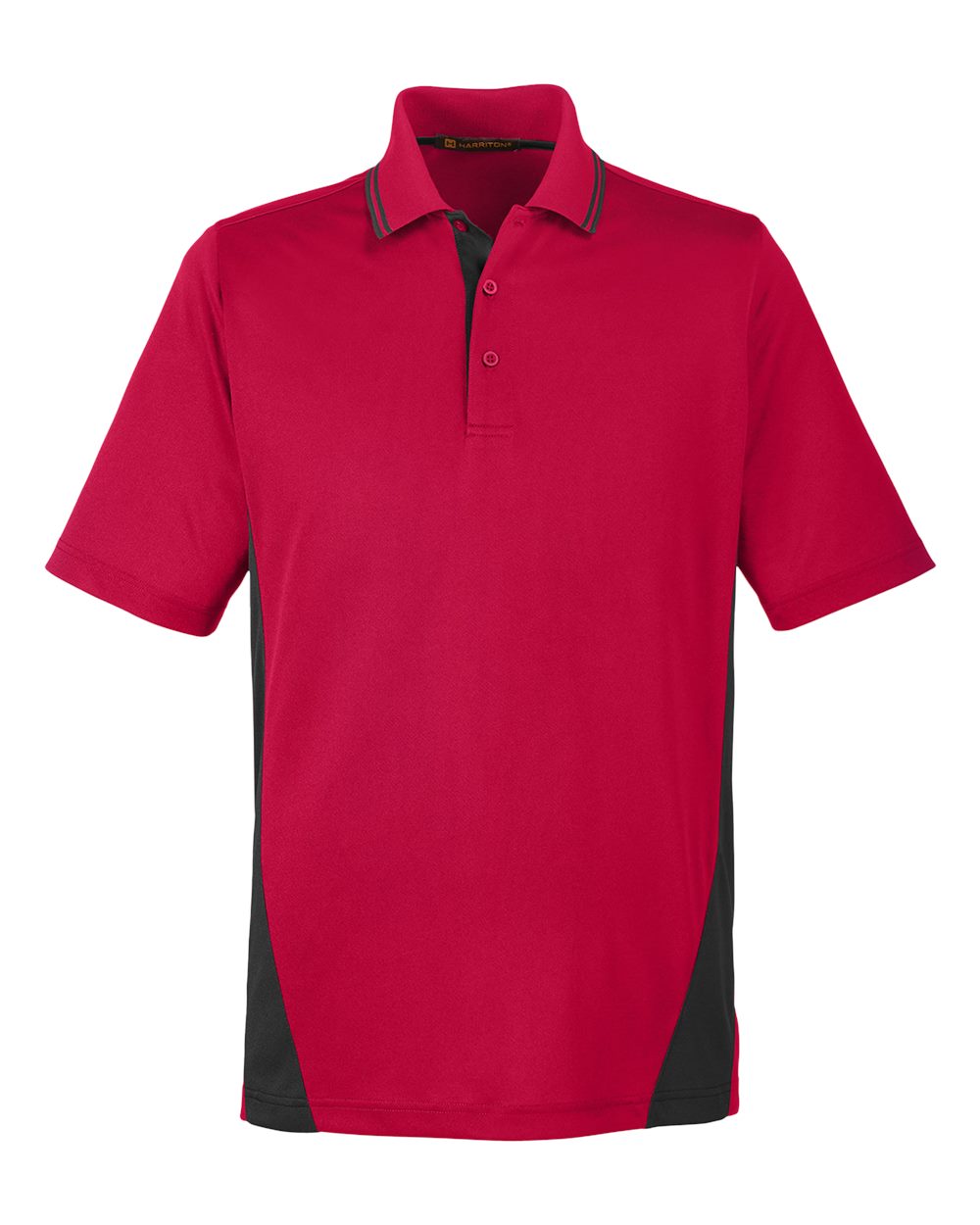 Harriton Men's Flash Snag Protection Plus IL Colorblock Polo - M386 Red- Black
