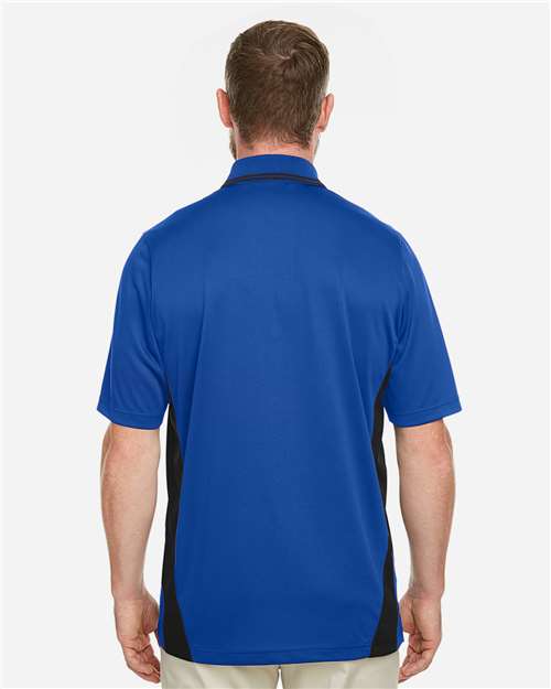 Harriton Men's Flash Snag Protection Plus IL Colorblock Polo - M386 True Royal- Black