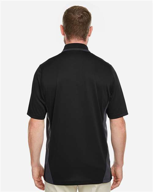 Harriton Men's Flash Snag Protection Plus IL Colorblock Polo - M386 Black- Dark Charcoal