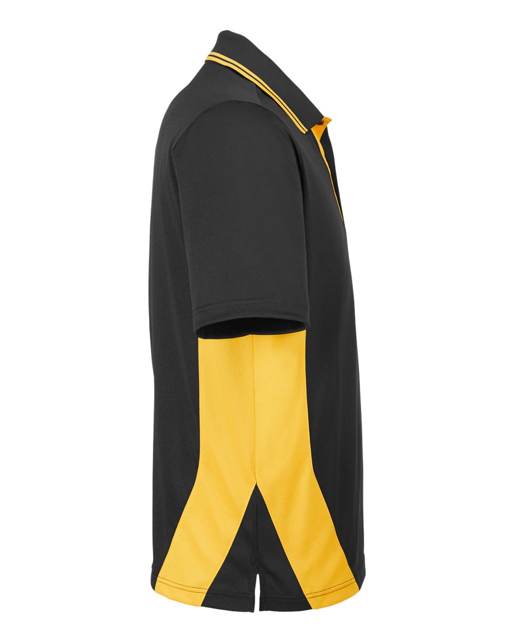 Harriton Men's Flash Snag Protection Plus IL Colorblock Polo - M386 Black- Sunray Yellow