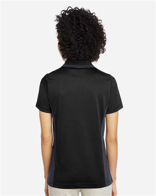 Harriton Women's Flash Snag Protection Plus IL Colorblock Polo - M386W Black- Dark Charcoal