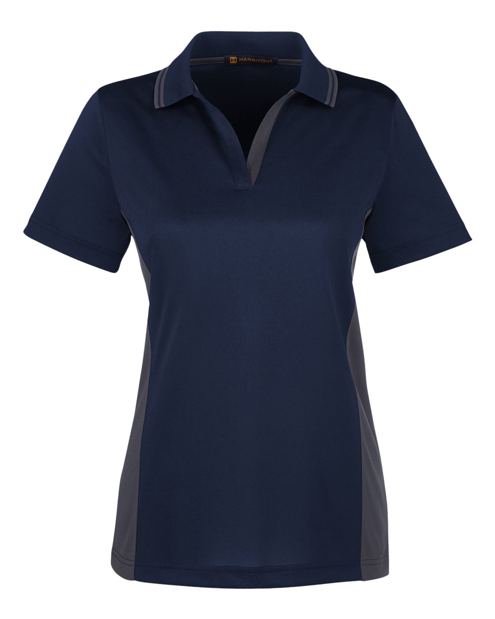 Harriton Women's Flash Snag Protection Plus IL Colorblock Polo - M386W Dark Navy- Dark Charcoal