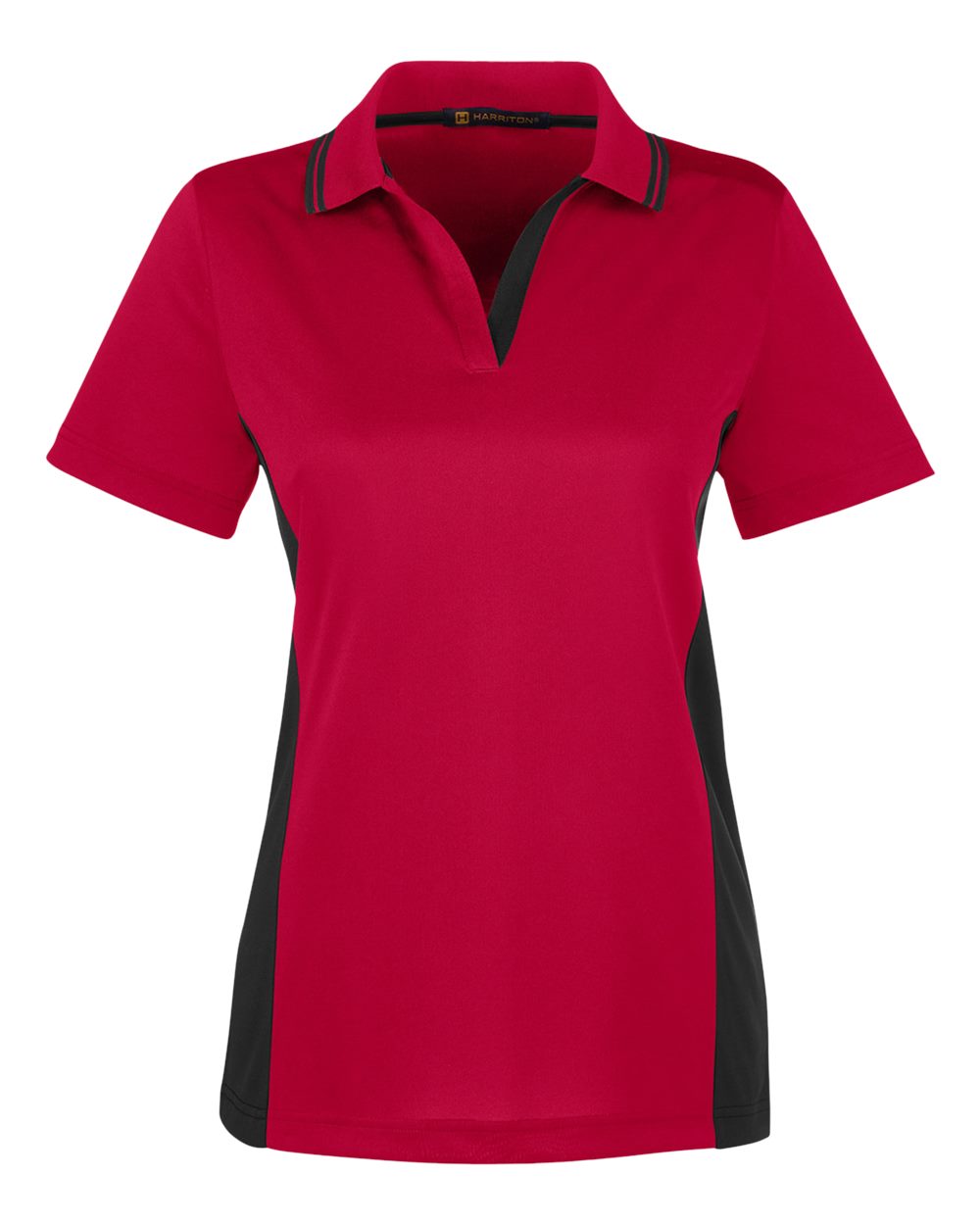 Harriton Women's Flash Snag Protection Plus IL Colorblock Polo - M386W Red- Black