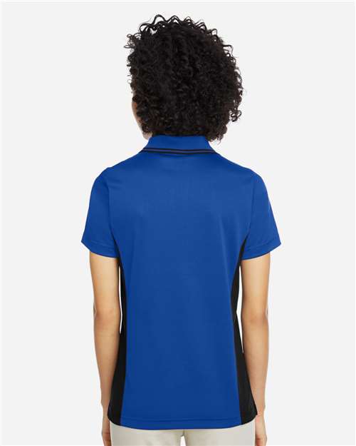 Harriton Women's Flash Snag Protection Plus IL Colorblock Polo - M386W True Royal- Black