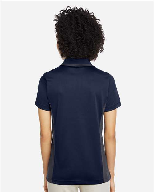 Harriton Women's Flash Snag Protection Plus IL Colorblock Polo - M386W Dark Navy- Dark Charcoal