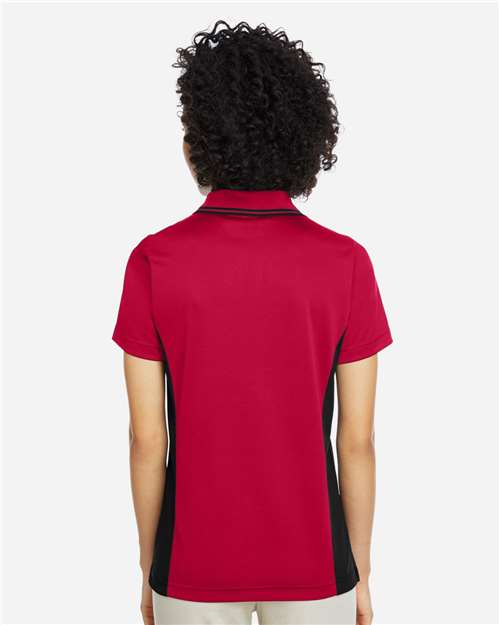 Harriton Women's Flash Snag Protection Plus IL Colorblock Polo - M386W Red- Black