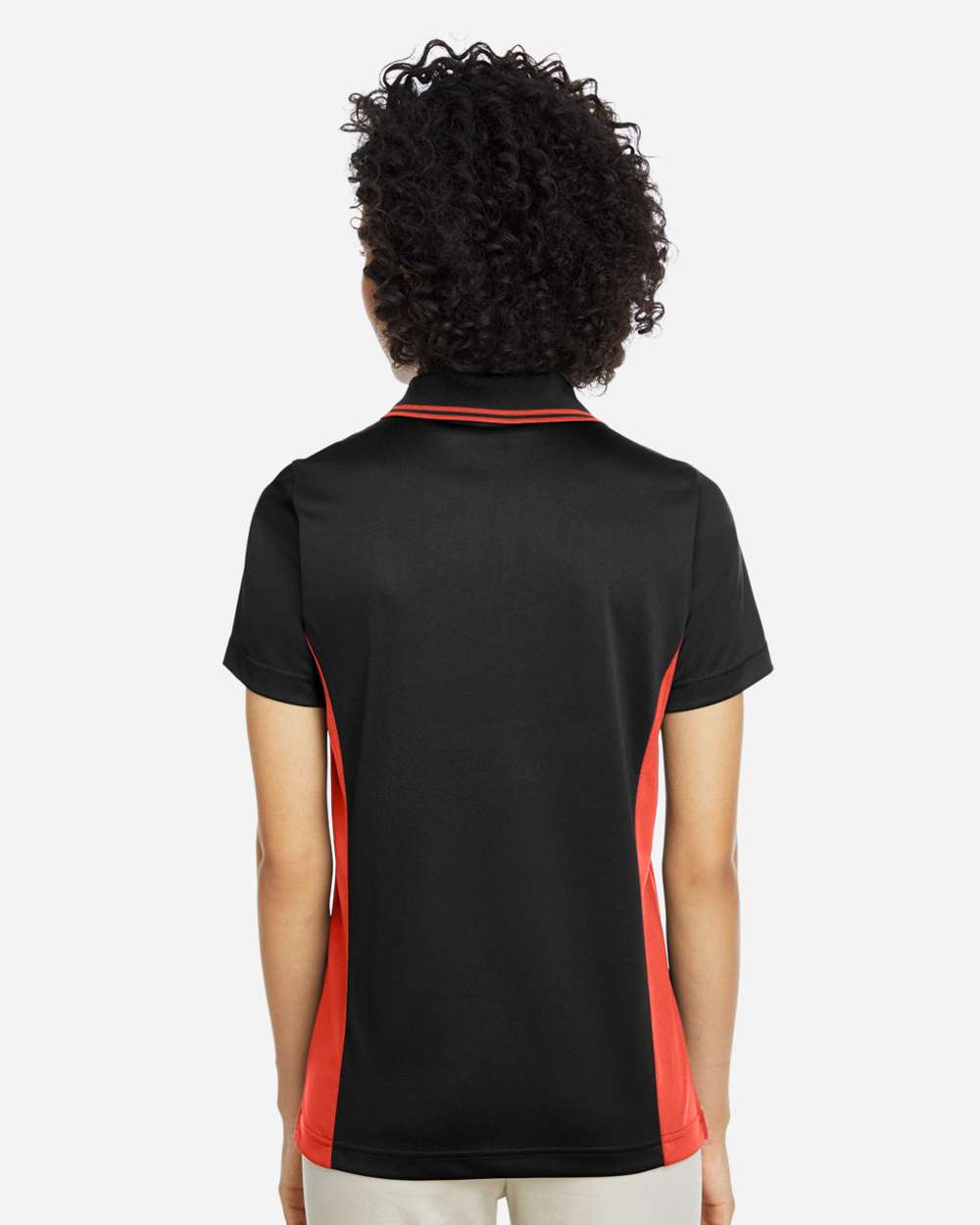 Harriton Women's Flash Snag Protection Plus IL Colorblock Polo - M386W Black- Team Orange