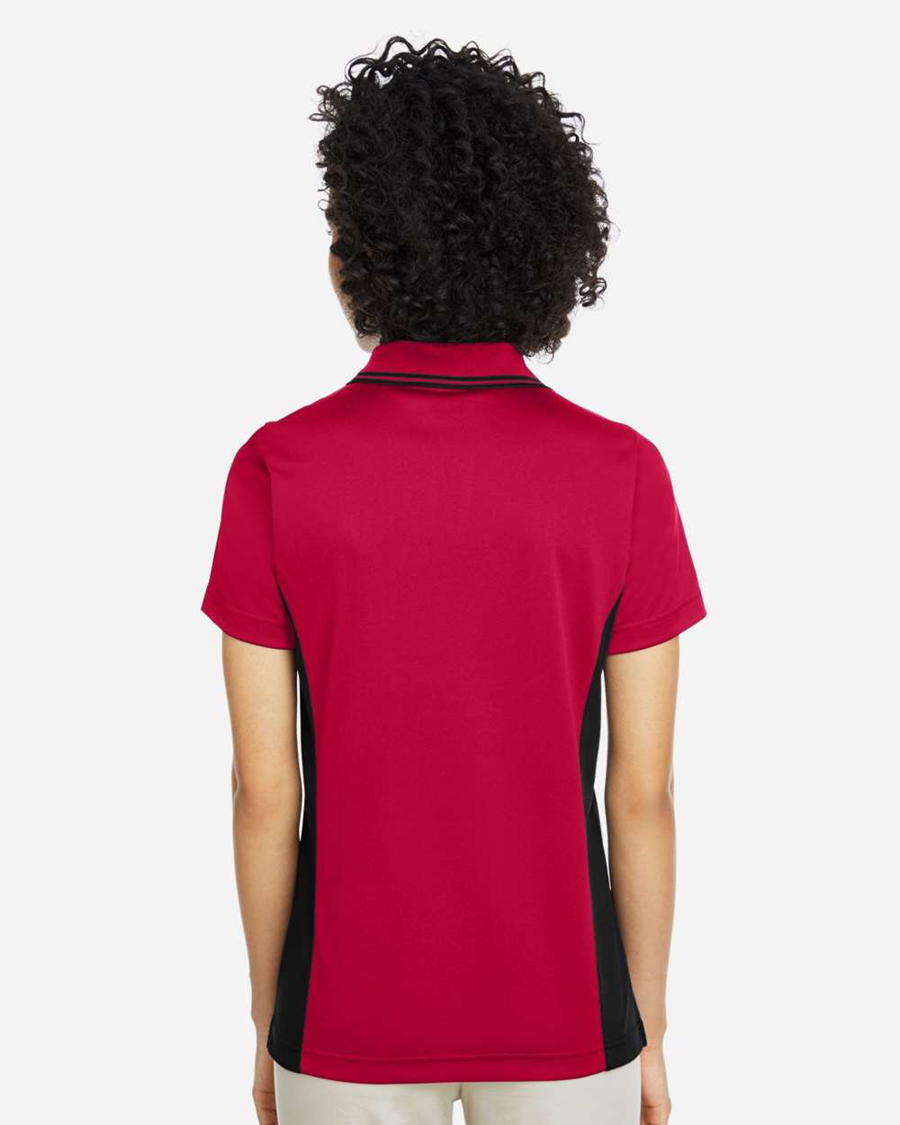 Harriton Women's Flash Snag Protection Plus IL Colorblock Polo - M386W Red- Black