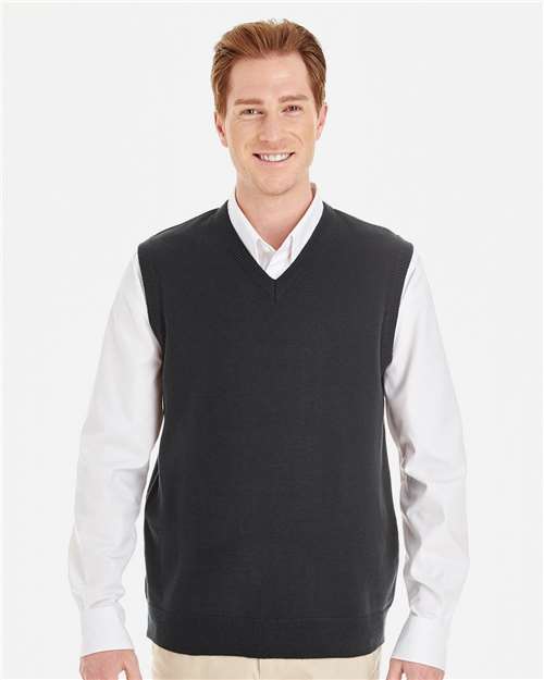 Harriton Men's Pilbloc™ V-Neck Sweater Vest - M415 Black