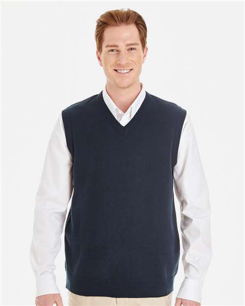 Harriton Men's Pilbloc™ V-Neck Sweater Vest - M415 Dark Navy