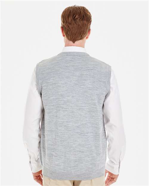 Harriton Men's Pilbloc™ V-Neck Sweater Vest - M415 Grey Heather