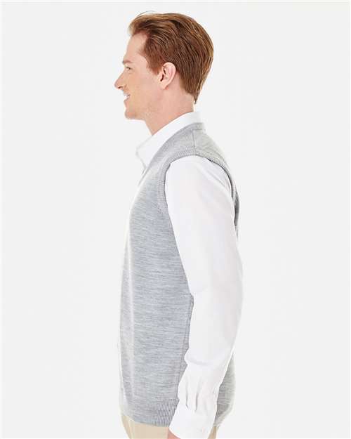 Harriton Men's Pilbloc™ V-Neck Sweater Vest - M415 Grey Heather