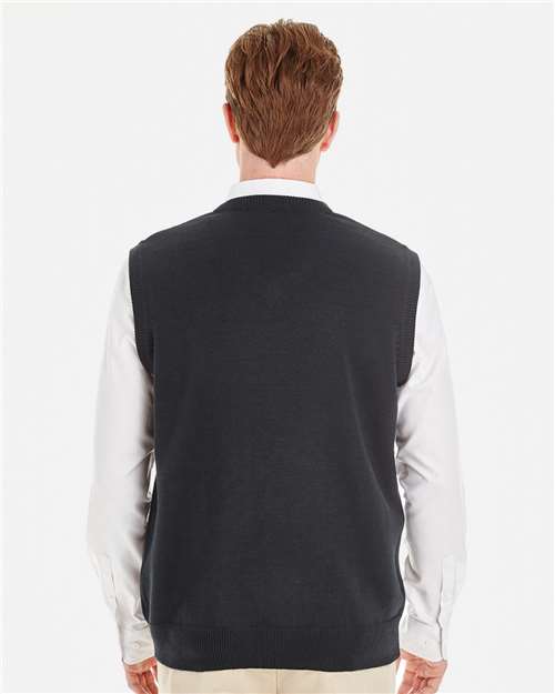 Harriton Men's Pilbloc™ V-Neck Sweater Vest - M415 Black