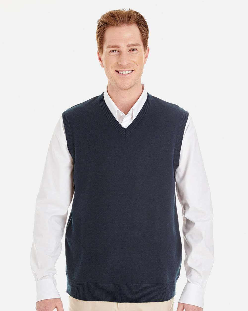 Harriton Men's Pilbloc™ V-Neck Sweater Vest - M415 Dark Navy