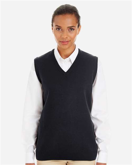 Harriton Women's Pilbloc™ V-Neck Sweater Vest - M415W Black