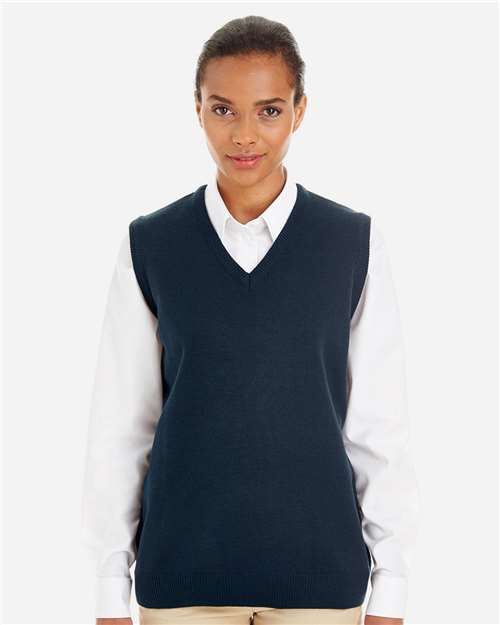 Harriton Women's Pilbloc™ V-Neck Sweater Vest - M415W Dark Navy