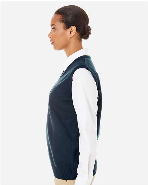 Harriton Women's Pilbloc™ V-Neck Sweater Vest - M415W Dark Navy