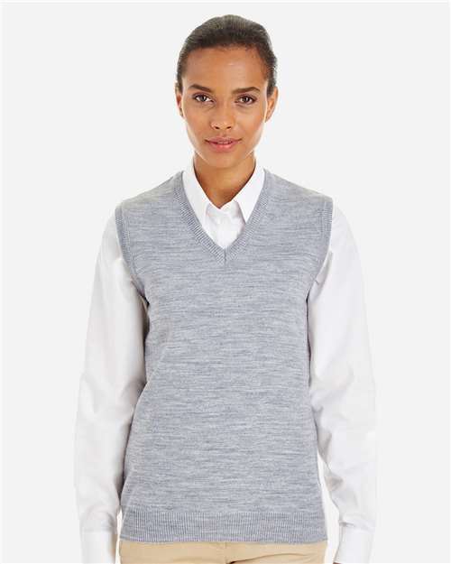 Harriton Women's Pilbloc™ V-Neck Sweater Vest - M415W Grey Heather