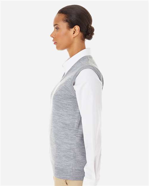 Harriton Women's Pilbloc™ V-Neck Sweater Vest - M415W Grey Heather