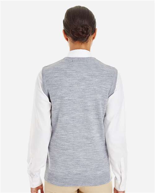 Harriton Women's Pilbloc™ V-Neck Sweater Vest - M415W Grey Heather