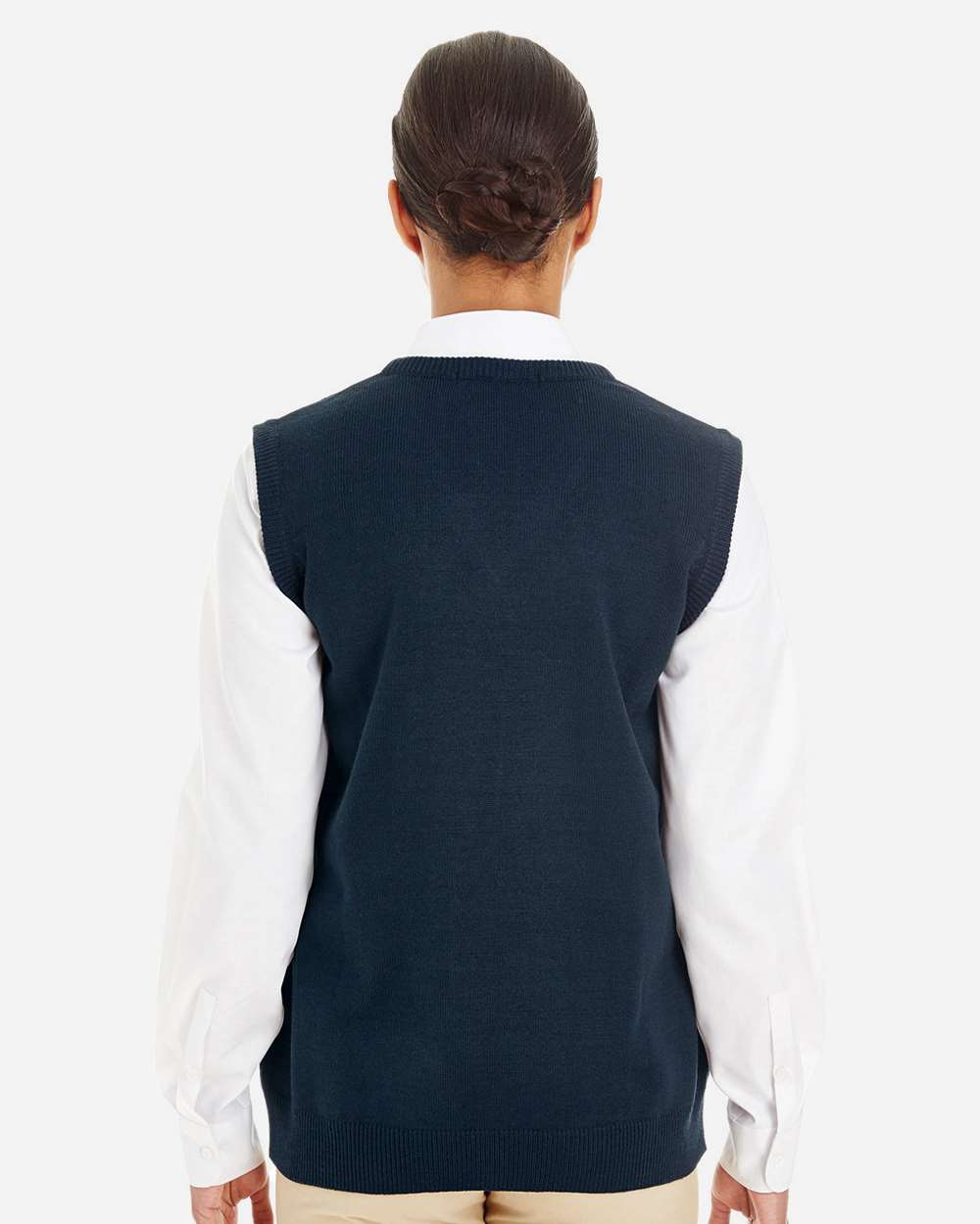 Harriton Women's Pilbloc™ V-Neck Sweater Vest - M415W Dark Navy