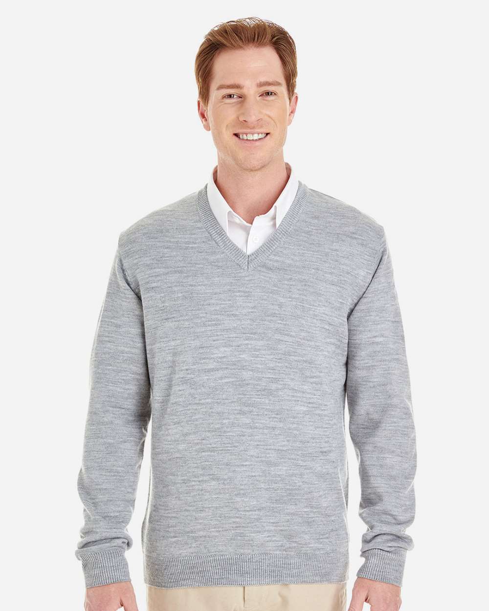 Harriton Men's Pilbloc™ V-Neck Sweater - M420 Grey Heather