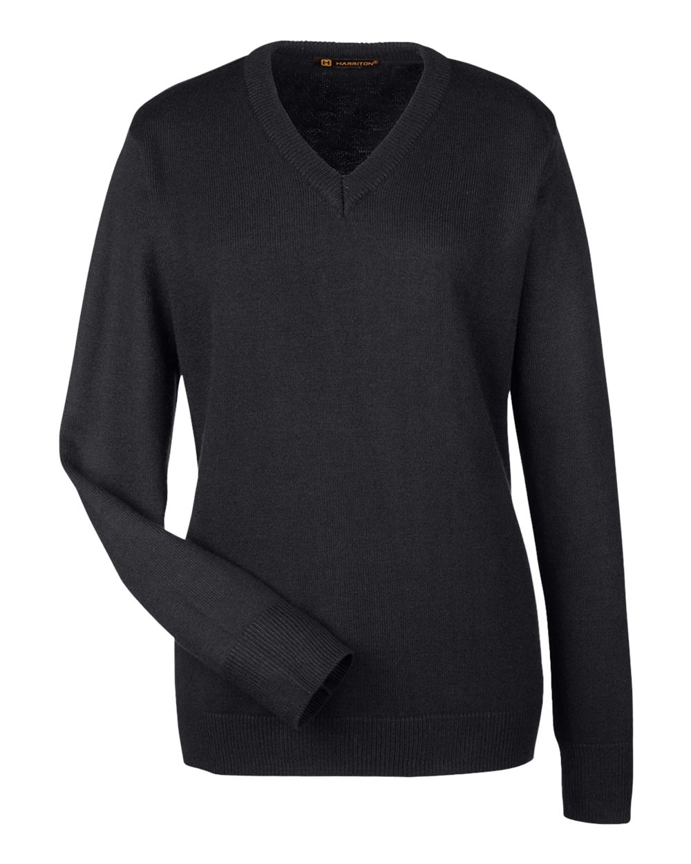 Harriton Women's Pilbloc V-Neck Sweater - M420W Black