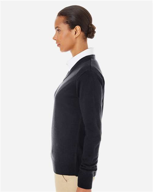 Harriton Women's Pilbloc V-Neck Sweater - M420W Black