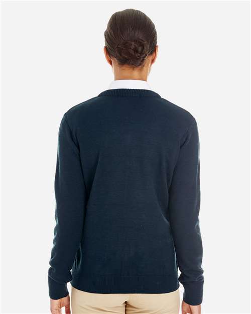 Harriton Women's Pilbloc V-Neck Sweater - M420W Dark Navy