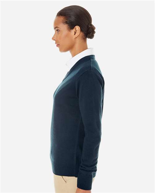 Harriton Women's Pilbloc V-Neck Sweater - M420W Dark Navy