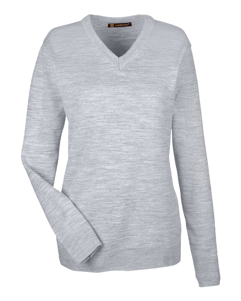 Harriton Women's Pilbloc V-Neck Sweater - M420W Grey Heather