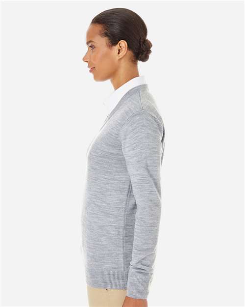 Harriton Women's Pilbloc V-Neck Sweater - M420W Grey Heather
