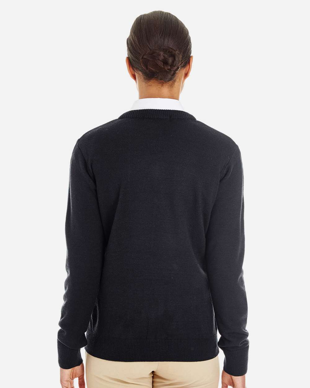 Harriton Women's Pilbloc V-Neck Sweater - M420W Black