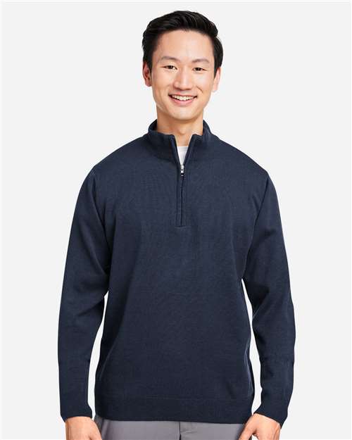 Harriton Unisex Pilbloc™ Quarter-Zip Pullover Sweater - M421 Dark Navy