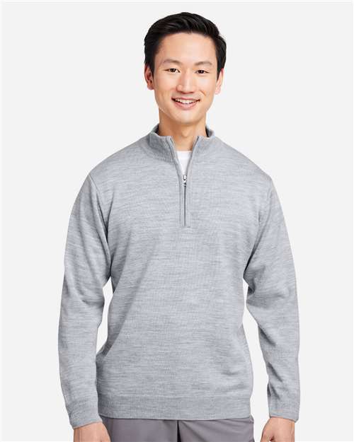 Harriton Unisex Pilbloc™ Quarter-Zip Pullover Sweater - M421 Grey Heather