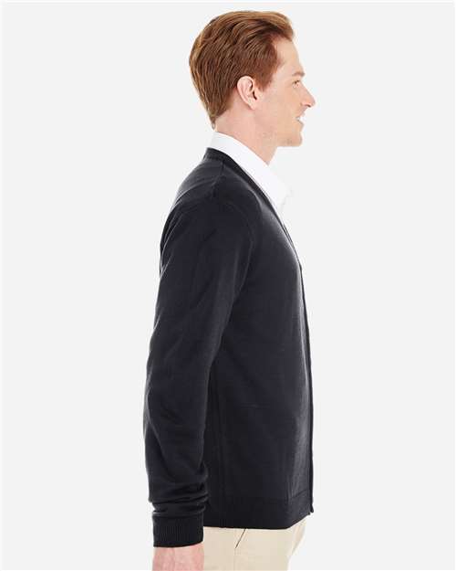 Harriton Men's Pilbloc™ V-Neck Button Cardigan Sweater - M425 Black