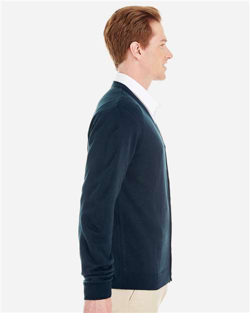 Harriton Men's Pilbloc™ V-Neck Button Cardigan Sweater - M425 Dark Navy