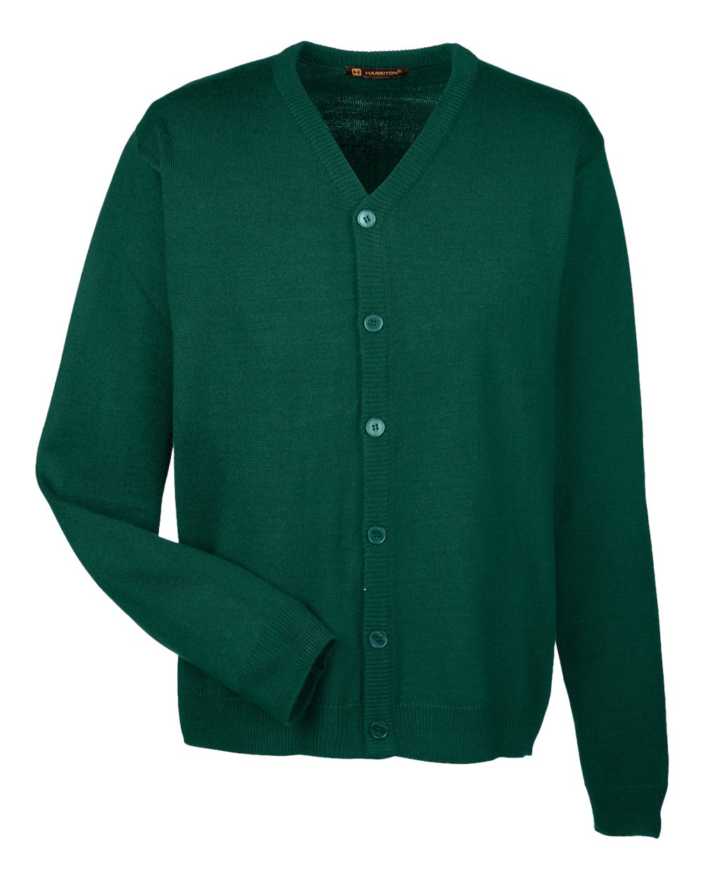 Harriton Men's Pilbloc™ V-Neck Button Cardigan Sweater - M425 Hunter