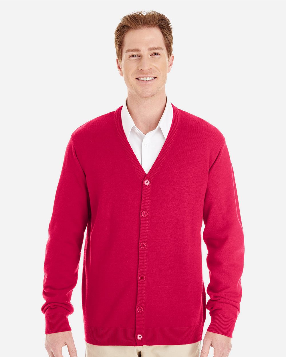 Harriton Men's Pilbloc™ V-Neck Button Cardigan Sweater - M425