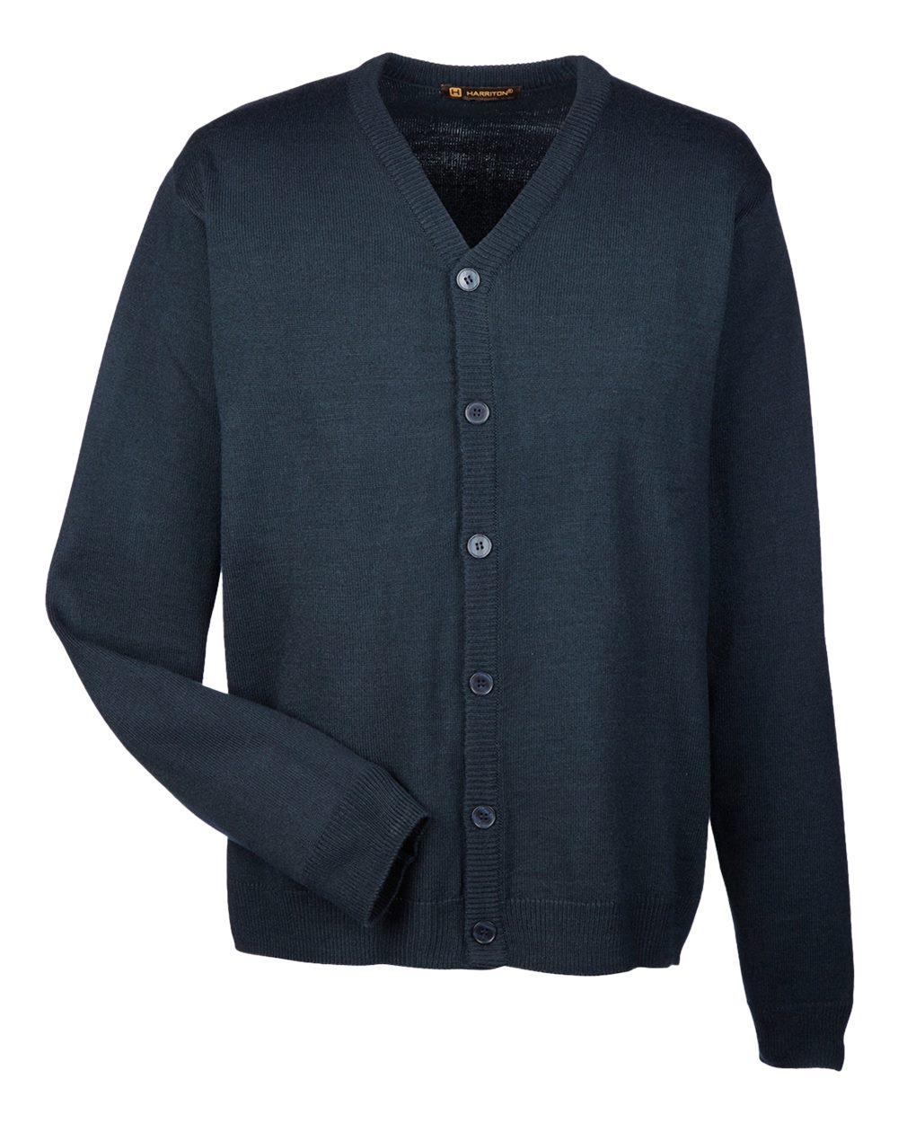 Harriton Men's Pilbloc™ V-Neck Button Cardigan Sweater - M425 Dark Navy