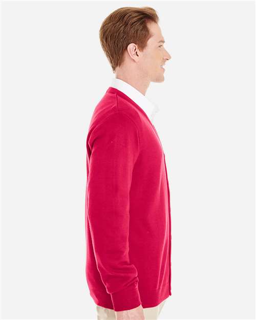 Harriton Men's Pilbloc™ V-Neck Button Cardigan Sweater - M425 Red