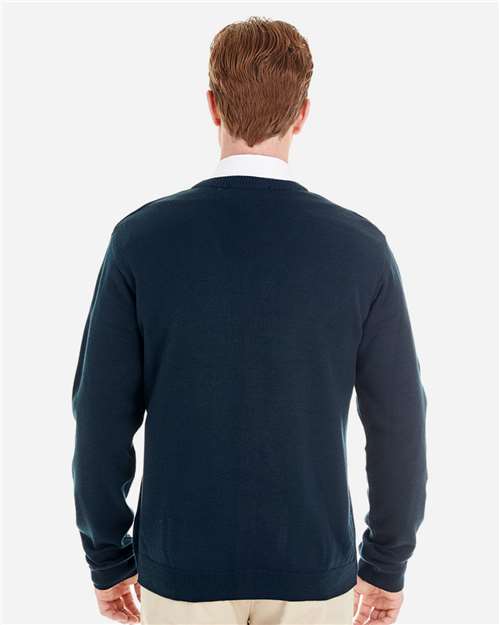 Harriton Men's Pilbloc™ V-Neck Button Cardigan Sweater - M425 Dark Navy