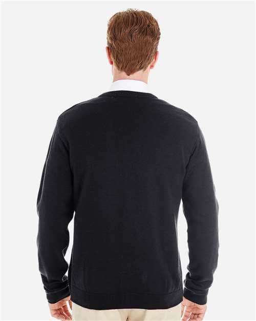 Harriton Men's Pilbloc™ V-Neck Button Cardigan Sweater - M425 Black