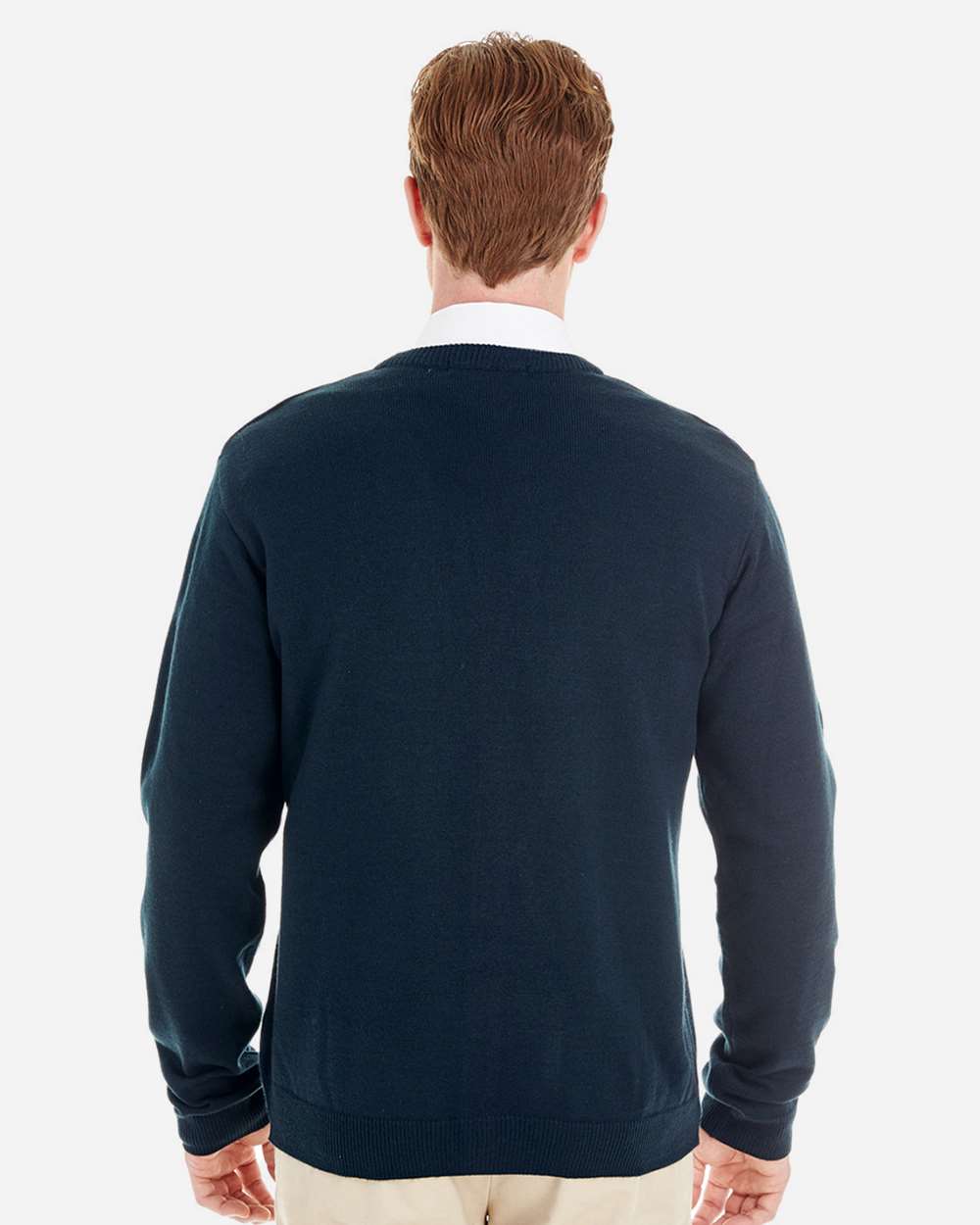 Harriton Men's Pilbloc™ V-Neck Button Cardigan Sweater - M425 Dark Navy