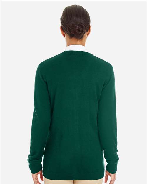 Harriton Women's Pilbloc V-Neck Button Cardigan Sweater - M425W Hunter